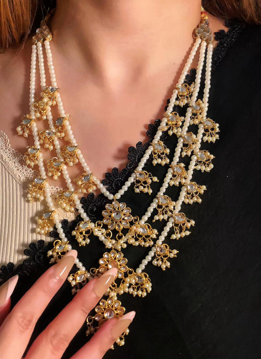 Pearl Kundan Set