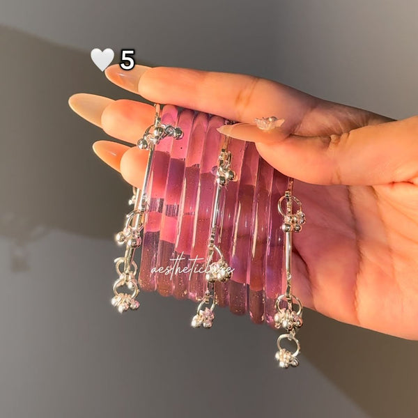 Purple Jelly Glass Bangles | Lavender Jelly Glass Bangles Set | Kashmiri Silver Ghungroo Bangles | Purple Glass Bangles | Clear Bangles Set