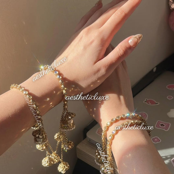 Gold Pearl Jhumka Latkan Set, Kundan Bridal Chura, Indian Bangles, Pakistani Jewelry, Mehndi Sangeet Bridal Set