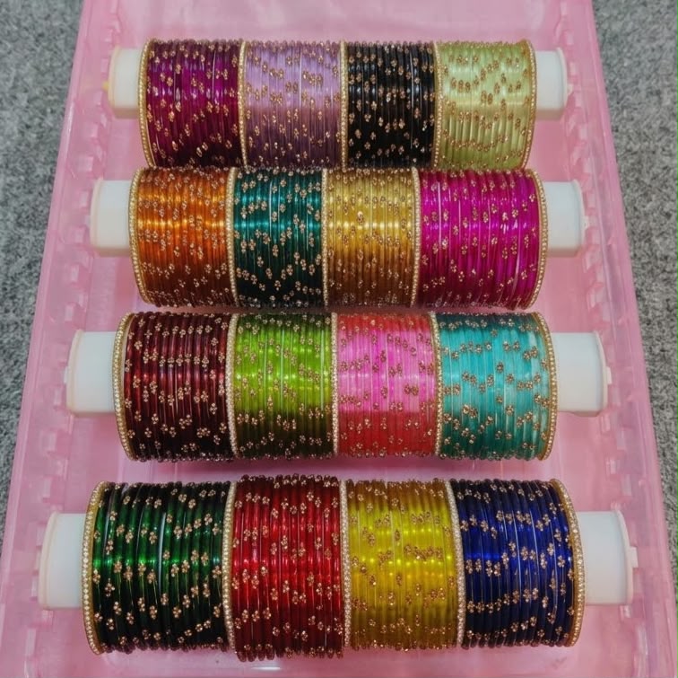 Raindrop Glass Bangles Combo Box | Indian Bridal Churiya Sets | Gift for Her