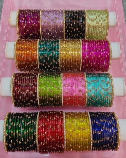 Raindrop Glass Bangles Combo Box | Indian Bridal Churiya Sets | Gift for Her