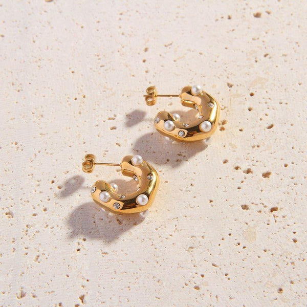 Cottagecore Pearl Hoops