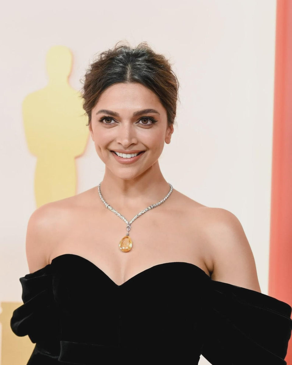 Deepika Padukone Inspired Yellow Diamond Necklace | Sabyasachi Style Jewelry | American Diamond Canary Yellow Bridal Set
