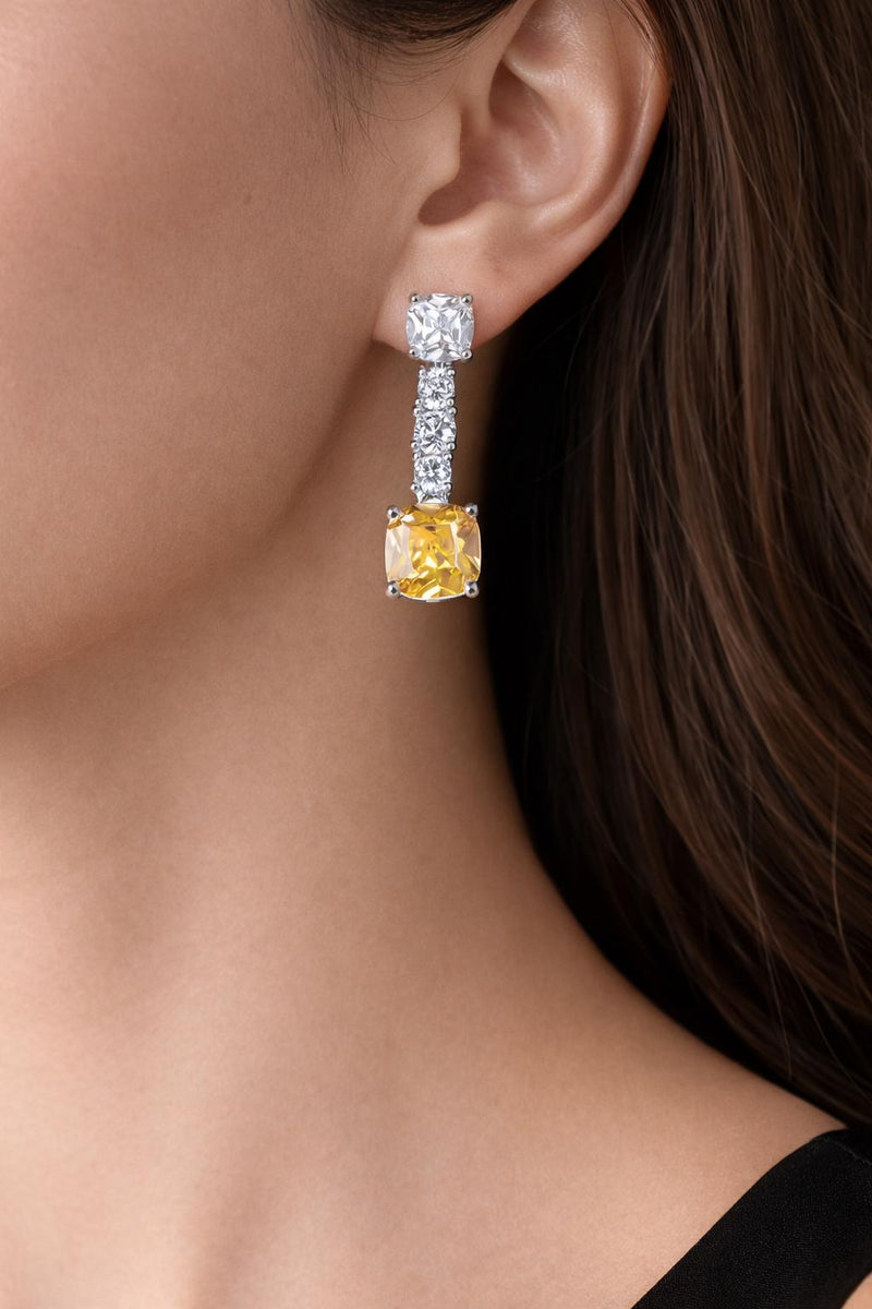 Yellow Canary American Diamond Necklace Set | CZ Statement Jewelry | Celebrity Inspired Indian Bridal Necklace