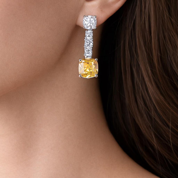 Yellow Canary American Diamond Necklace Set | CZ Statement Jewelry | Celebrity Inspired Indian Bridal Necklace