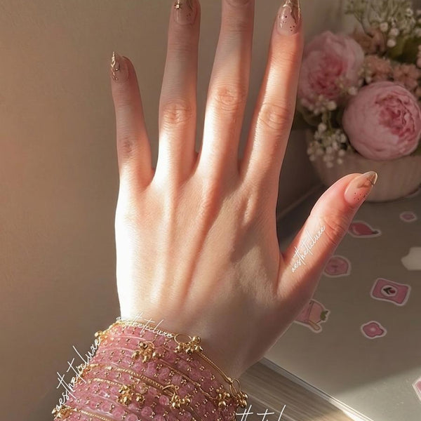 Pink Kashmiri Ghungroo Bangles Set | Ghungroo Gold Bangles | Pink Glass Bridal Churiya |  Trending Bangles With Rose Pattern Detailing