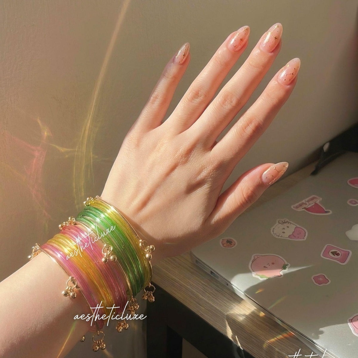 Jelly Glass Bangles | 5 Colors Jelly Bangles Set | Kashmiri Silver Ghungroo Bangles | Water Glass Bangles  | Water Bangles