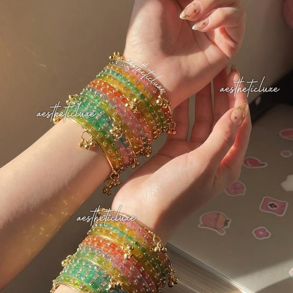 Multicolor Glass Bangles | Kashmiri Ghungroo Bangles | Trending Glass Bangles | Raindrop Bangle's Gift for Mother's Day | Mothers Day Gift