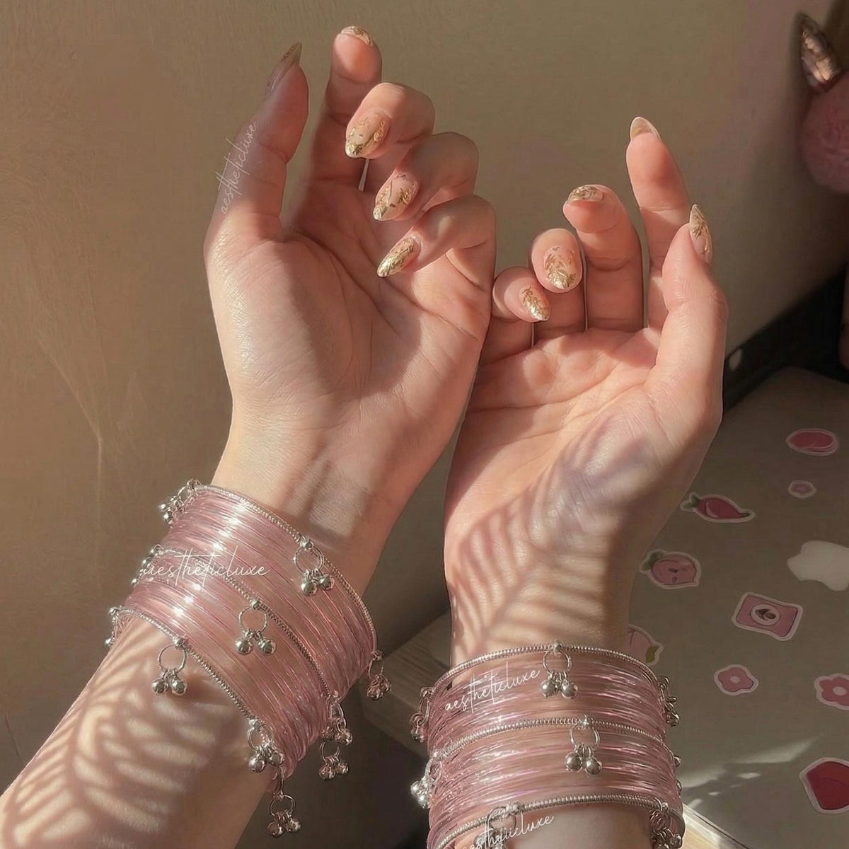 Jelly Glass Bangles | 5 Colors Jelly Bangles Set | Kashmiri Silver Ghungroo Bangles | Water Glass Bangles  | Water Bangles